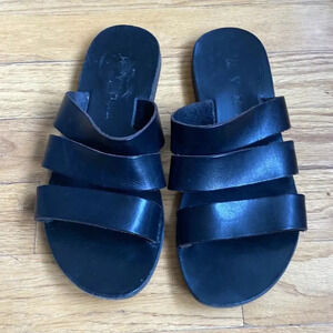 KYMA sandals black leather gorgeous and well made sz 36 or 5 US